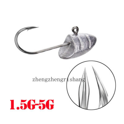 25pcs Lead Head Jig Hooks Carbon Steel Long Shank Fishing