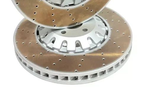 FOR AUDI RS4 B9 2017 -FRONT DRILLED BRAKE DISCS BORG AND BECK PADS 375MM - Picture 5 of 9