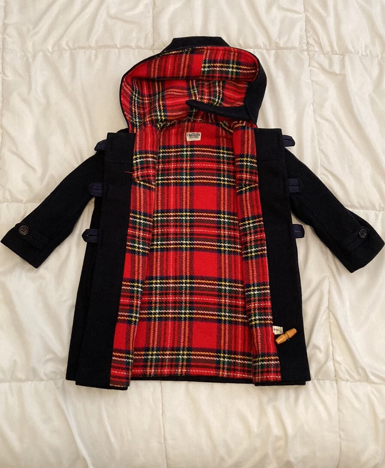 Super Rare Find!! Harrods vintage duffle coat kids age 3/4 Navy (free shipping)! - Изображение 3 из 4