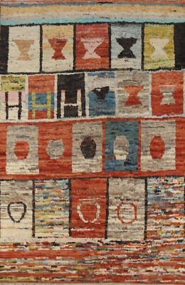 Luxury Hand-Knotted Contemporary Moroccan Wool Area Rugs 7x10 ft