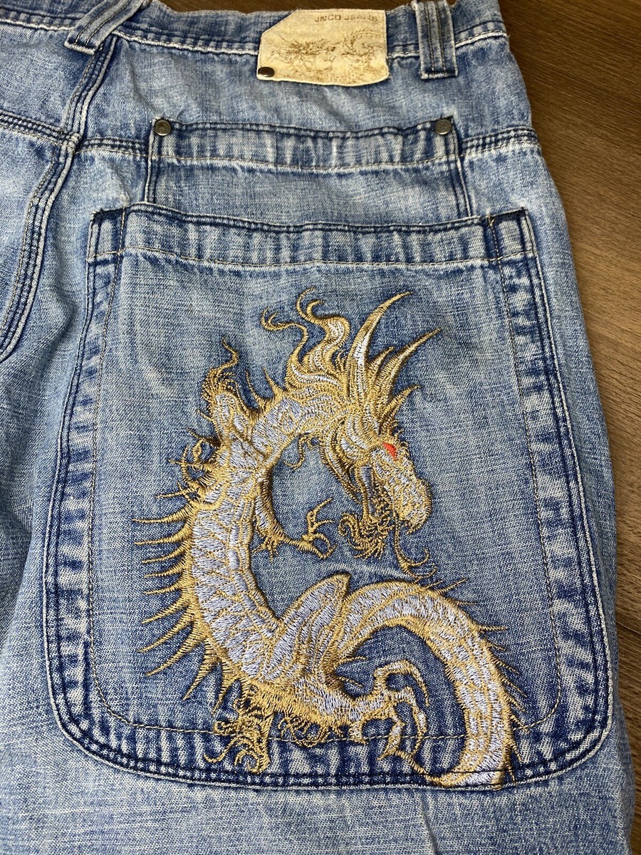Vintage JNCO Jeans 90s The Low Down Tribal Dragon Men's Jeans Size