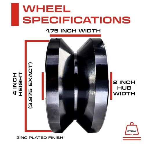 4" Inch V-Groove Wheel Solid Steel Sliding Gate Wheel Heavy Duty Track Wheel - Bild 4 von 5