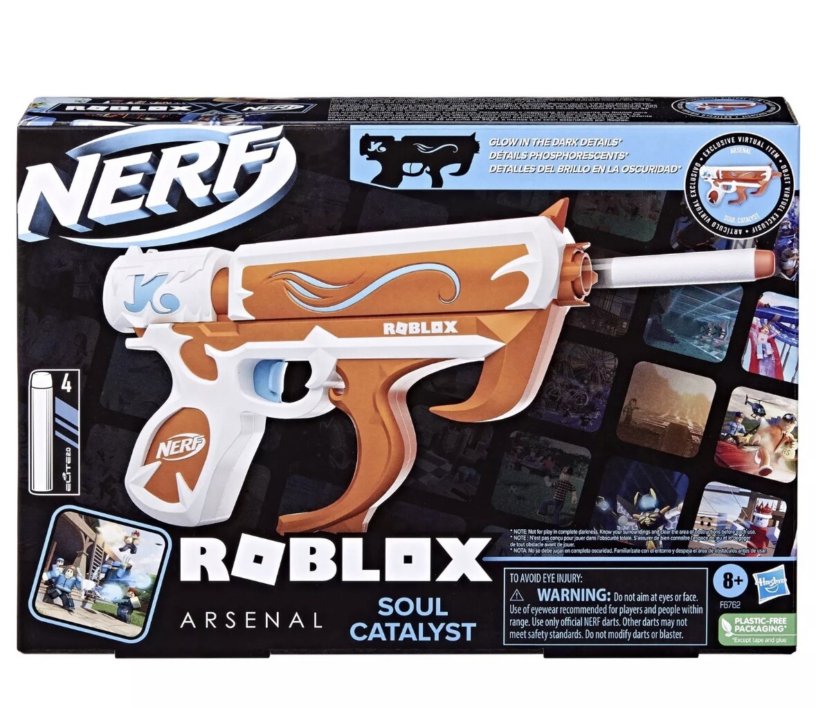 Nerf Roblox Arsenal Soul Catalyst Glow-in-the-Dark Dart Blaster