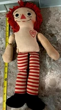 Vtg Rare Musical Wind Up Pop Goes Weasel Raggedy Ann I Love You Doll 15” Works 