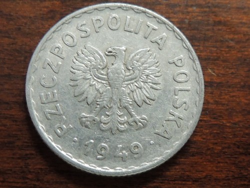 1949 Poland One (1) Złoty Coin  - Zdjęcie 1 z 7