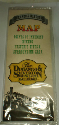 Vintage Durango Silverton Karte Wandern historische Interessen Schmalspurbahn