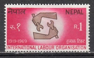 NEPAL 1969 50TH ANNIVERSARY OF THE ILO SCOTT 220 MLH
