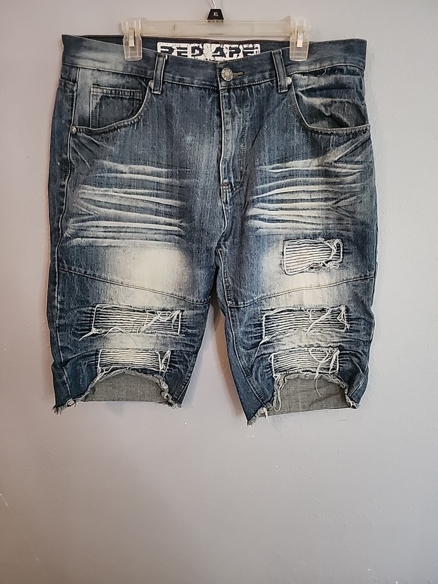 RED APE Mens Distressed Denim Shorts Sz 38