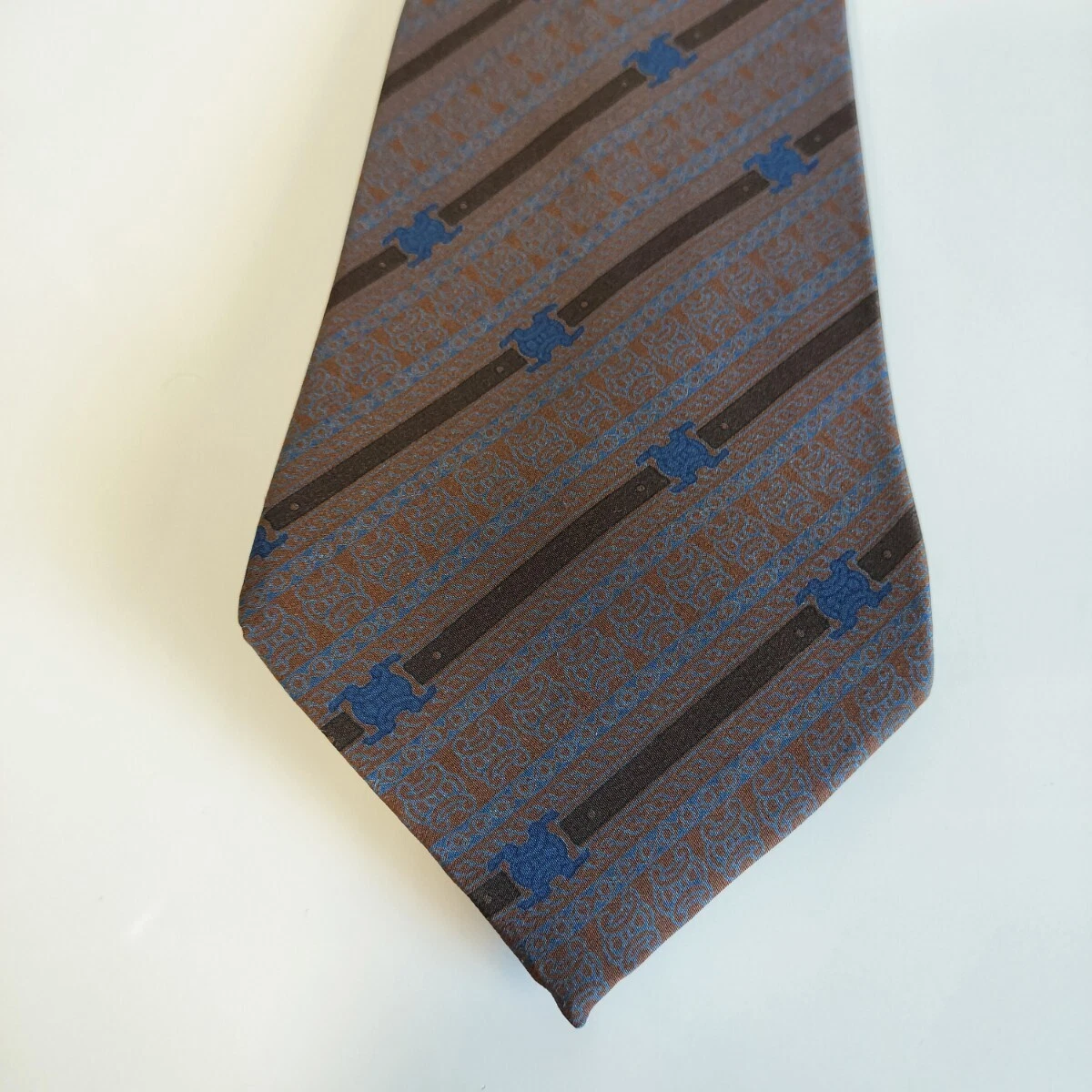 CELINE cravatta uomo seta originale usata cravatta abito classico lusso multicolore A105