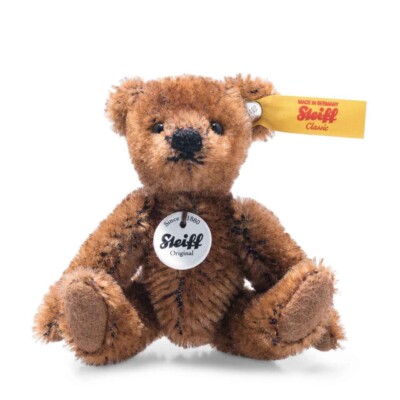 ''STEIFF ''MINI TEDDYBEAR  EAN 028151 DARK BROWN MOHAIR- 4 - JOINTED
