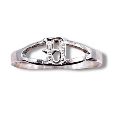 Initial Letter D Ring 925 Sterling Silver Baby Pinky Stackable Ring Size 4.25