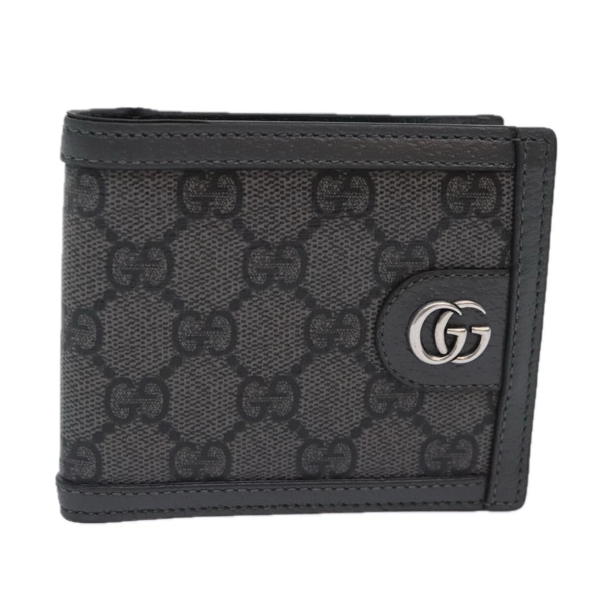 Portefeuille GUCCI GG Supreme PVC gris argent 597609 authentique am6937