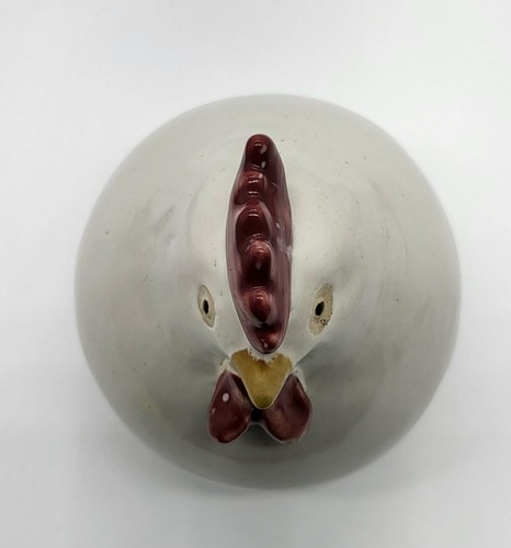 Plump Round Terracotta Chicken Figurine 6.5" Farmhouse Decor Chubby White - Picture 9 of 11