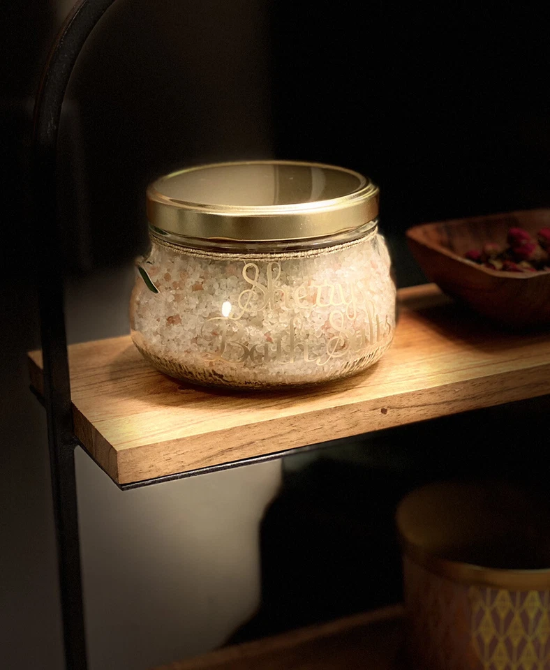 1 Italian Made Beautiful 21oz 12oz 7oz Glass/frosted Squat Bulb Jar w/Metal Lid - Image 2 of 4