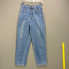 ZENA Vtg 80s Stonewash Jeans Tapered High Waist Mom Size 25 x 28 Yoke Button Fly