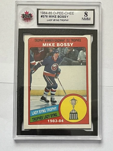 1984-85 O-Pee-Chee Hockey Lady Bing #376 Mike Bossy NY Islanders - KSA 8 NMM