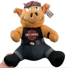 NWT Harley Davidson Play By Play Vintage 1993 Biker Pig Plush Stuffed Animal