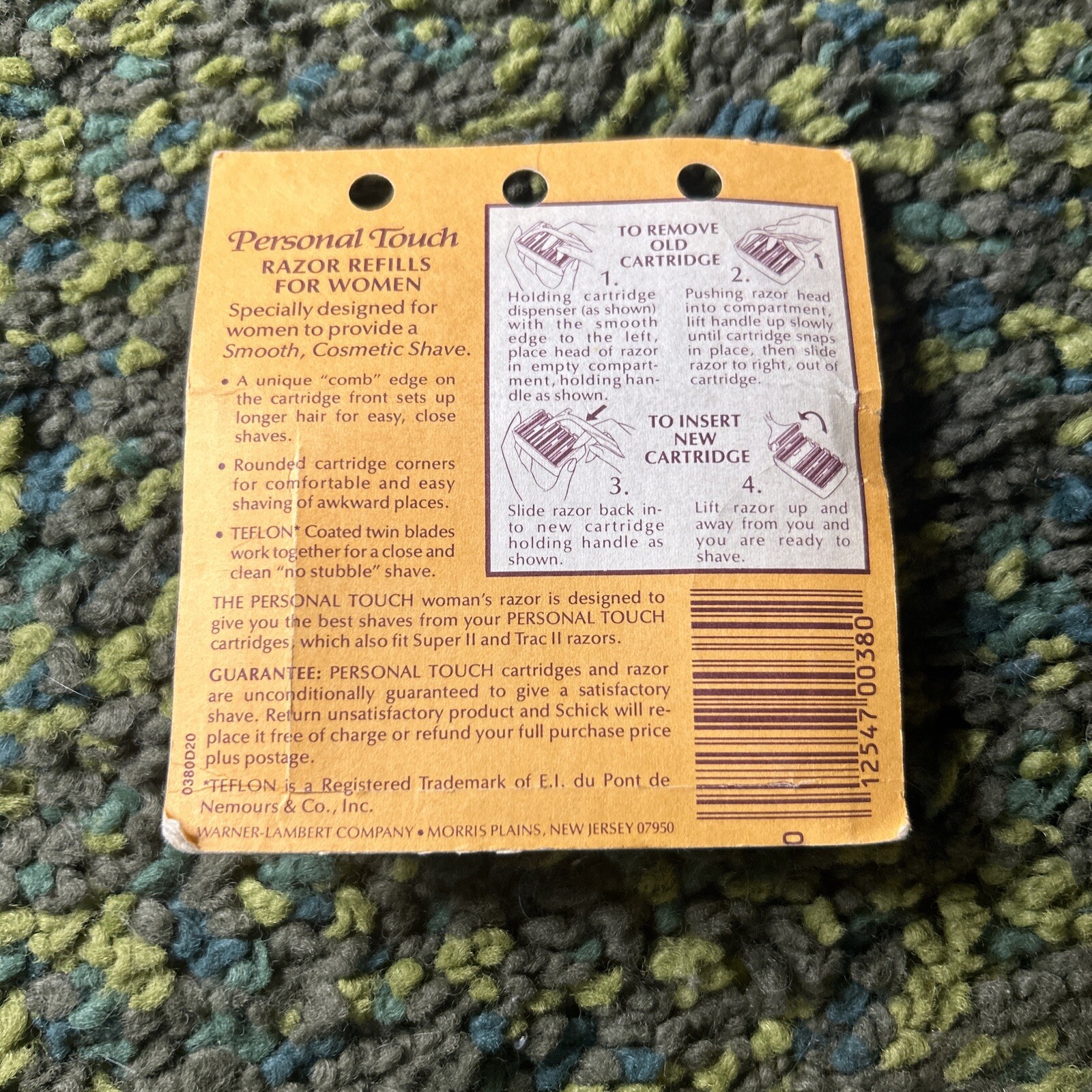 Schick Personal Touch Razor Refills 4 Twin Blade Cartridges, Sealed