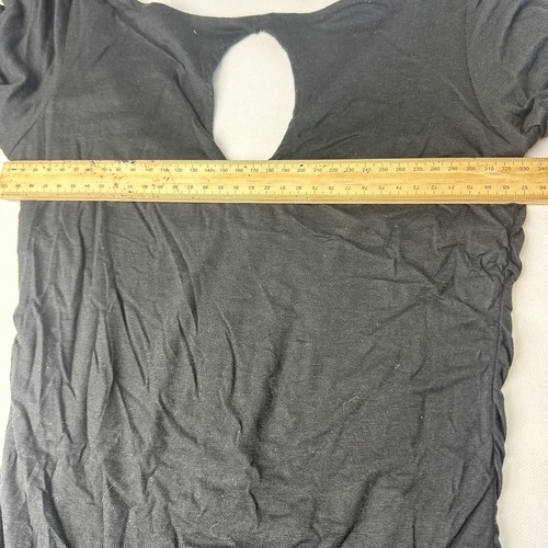 Kookai Dress Womens 6 Little Black Dress LBD Ruched Long Sleeve - Picture 8 of 9