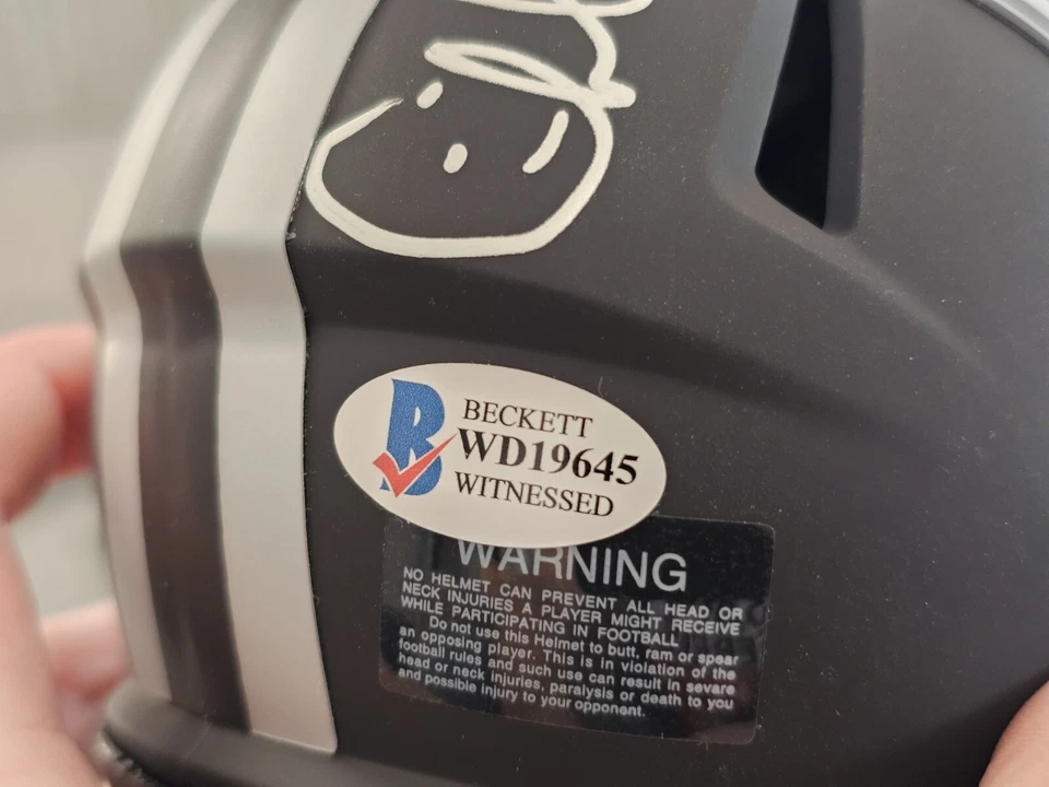 Minicasco autografiado/firmado Charles Haley Beckett Dallas Cowboys Eclipse Foto 3 de 4