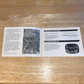 Vintage Wizards & Warriors Authentic Original 1987 NES Nintendo Manual Only