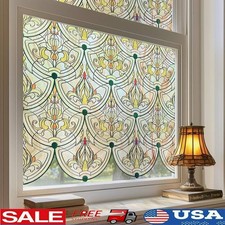 Stained Glass Window Film Decorative Privacy UV Protection Static Cling Film New