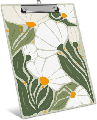 Boho Clipboard, Cute Clipboards with Low Profile Clip for Teachers Students, Flo