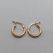 ORECCHINI A CERCHIO A SEZIONE TONDA IN ORO GIALLO 18KT 0,9 GRAMMI (8507)