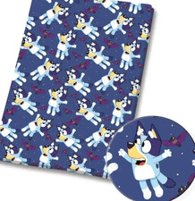 Bluey Bingo children character polyCotton Fabric Half Yard 18  x 55   24115