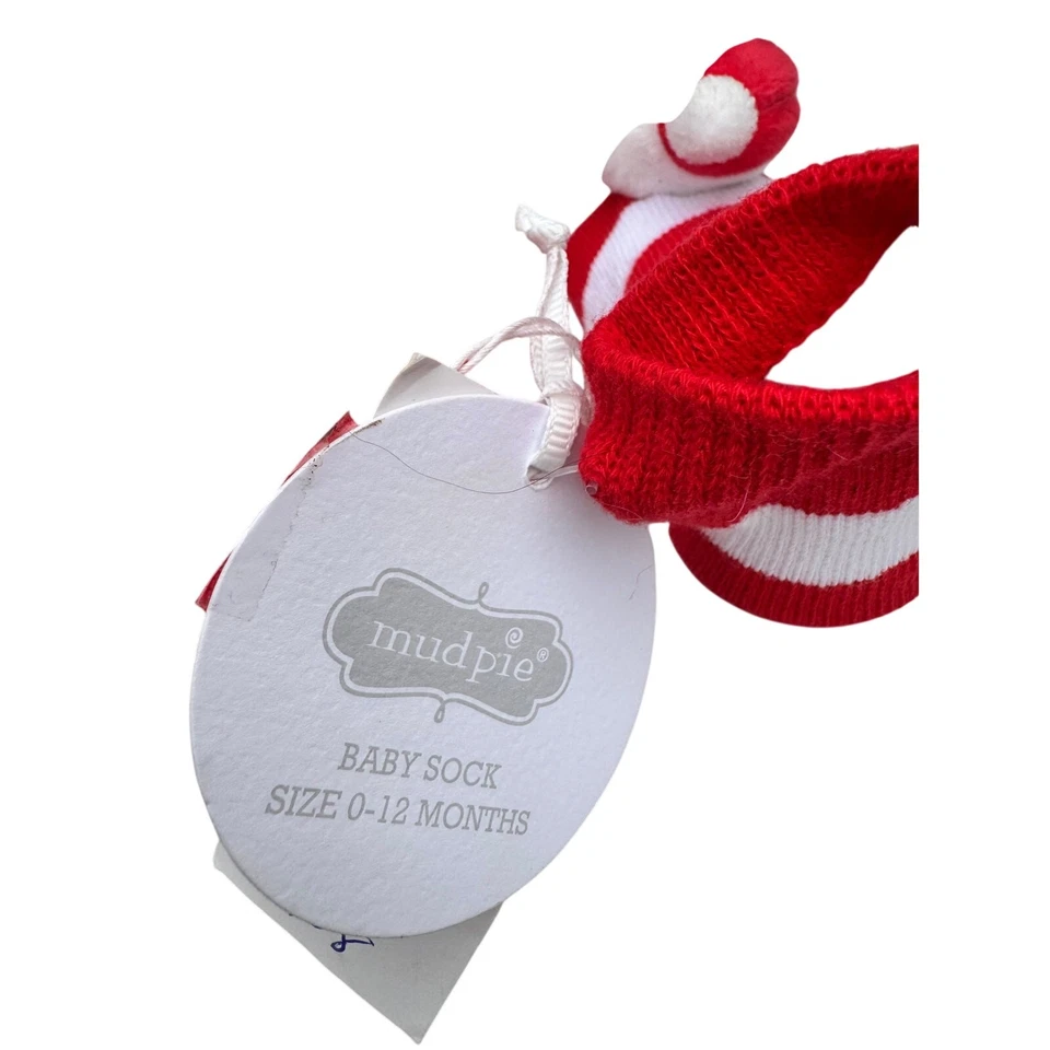 Meias Mud Pie Rattle Toe Papai Noel tamanho 0-12 meses - Imagem 4 de 4