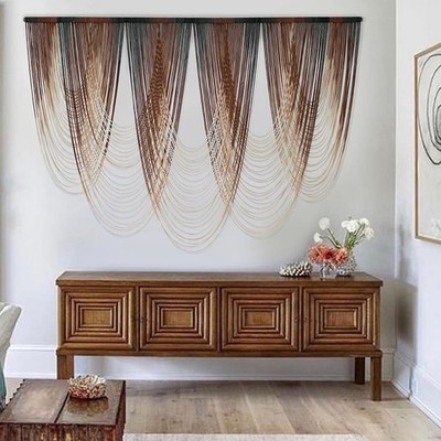 IOWER Macrame Wall Hanging Brown Dip-Dyed Large Macrame Wall Decor For Living...