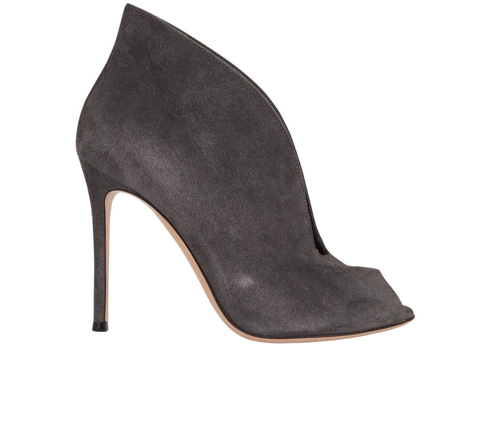 Gianvito Rossi Vamp Booties Grey Suede Womens 4