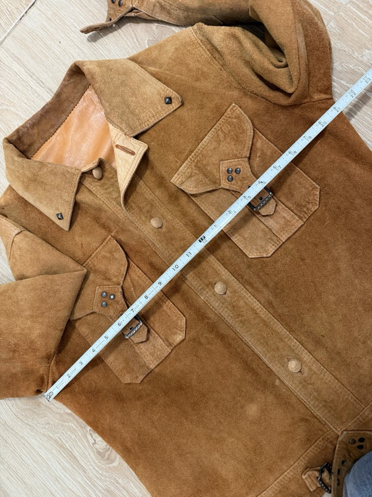 Vintage Brown Suede Leather Jacket Size 40 Western (RRL STYLE) Made In Hong Kong image 16
