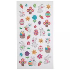 Easter Bunnies and Eggs 3D Stickers Set - 35pc