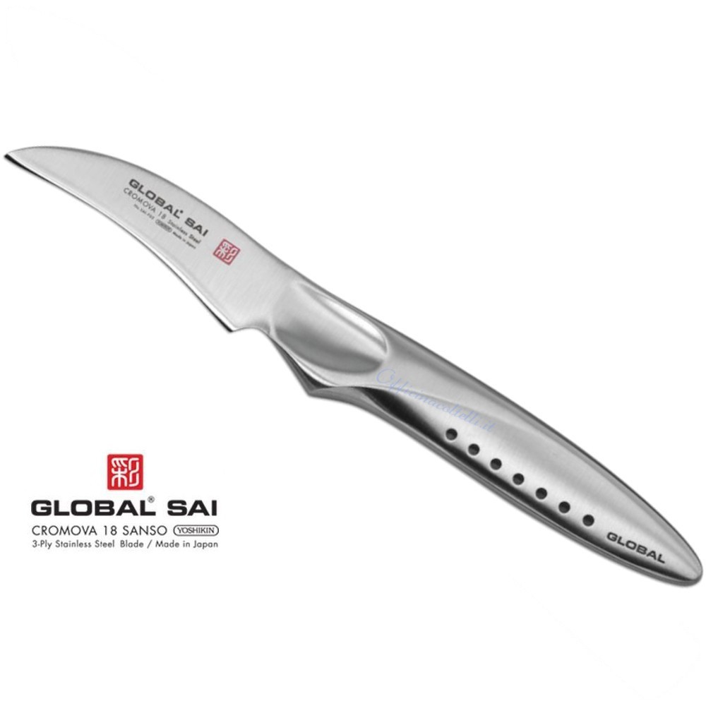 Coltello Spelucchino Global SAI-F03 65mm | Design Giapponese Martellato