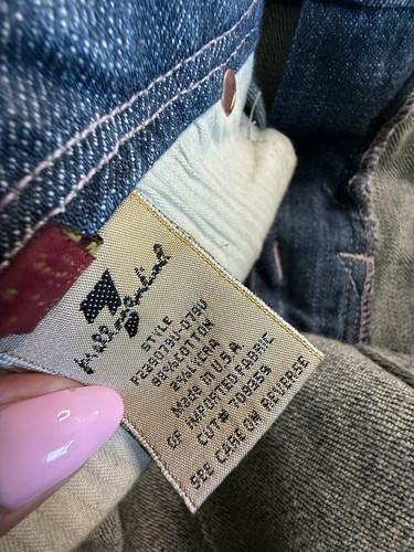 Jeans donna blu 7 For All Mankind taglia 30 vita bassa fondo svasato punto rosa - Foto 14 di 20