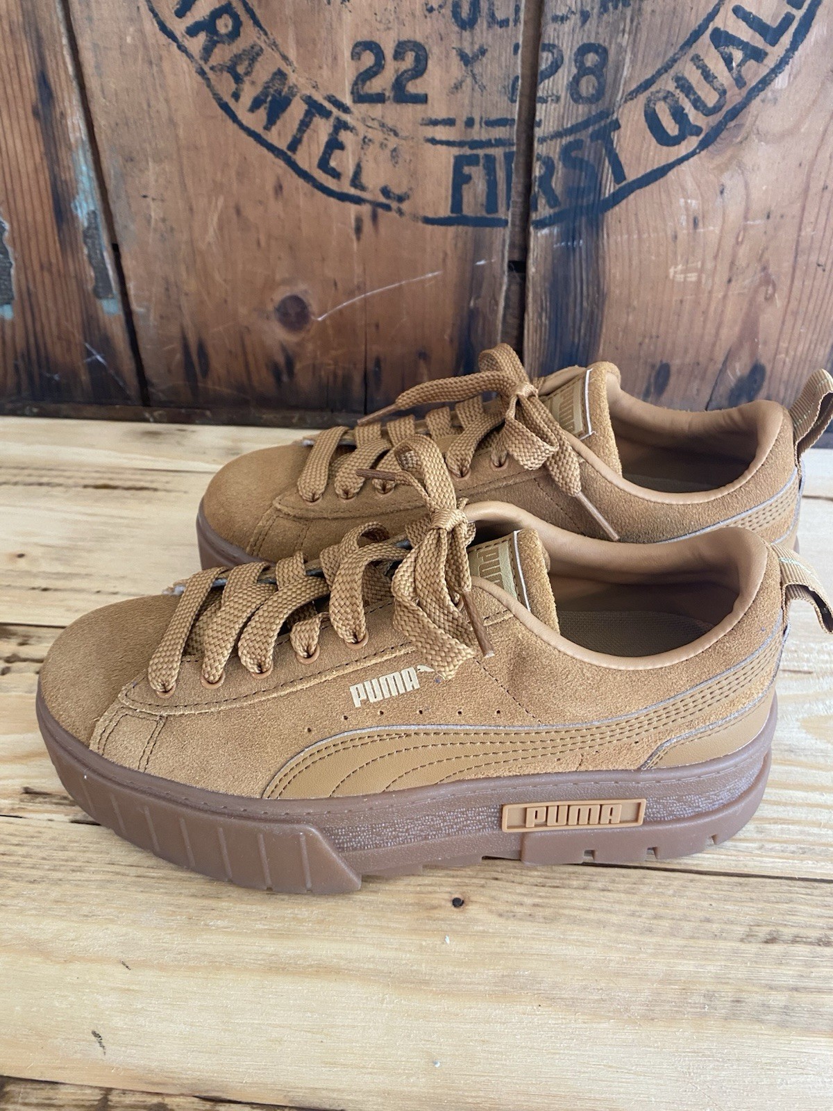 Puma Stack Mayze Brushed Suede Platform Sneakers … - image 4