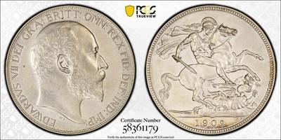 Great Britain, 1902 Edward VII Crown. PCGS PR 65. Matt Proof. 256,000 Mintage.