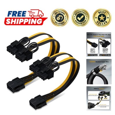 8-Pin CPU to Dual 8-Pin PCIe Splitter Cable - Ideal for Graphics Cards