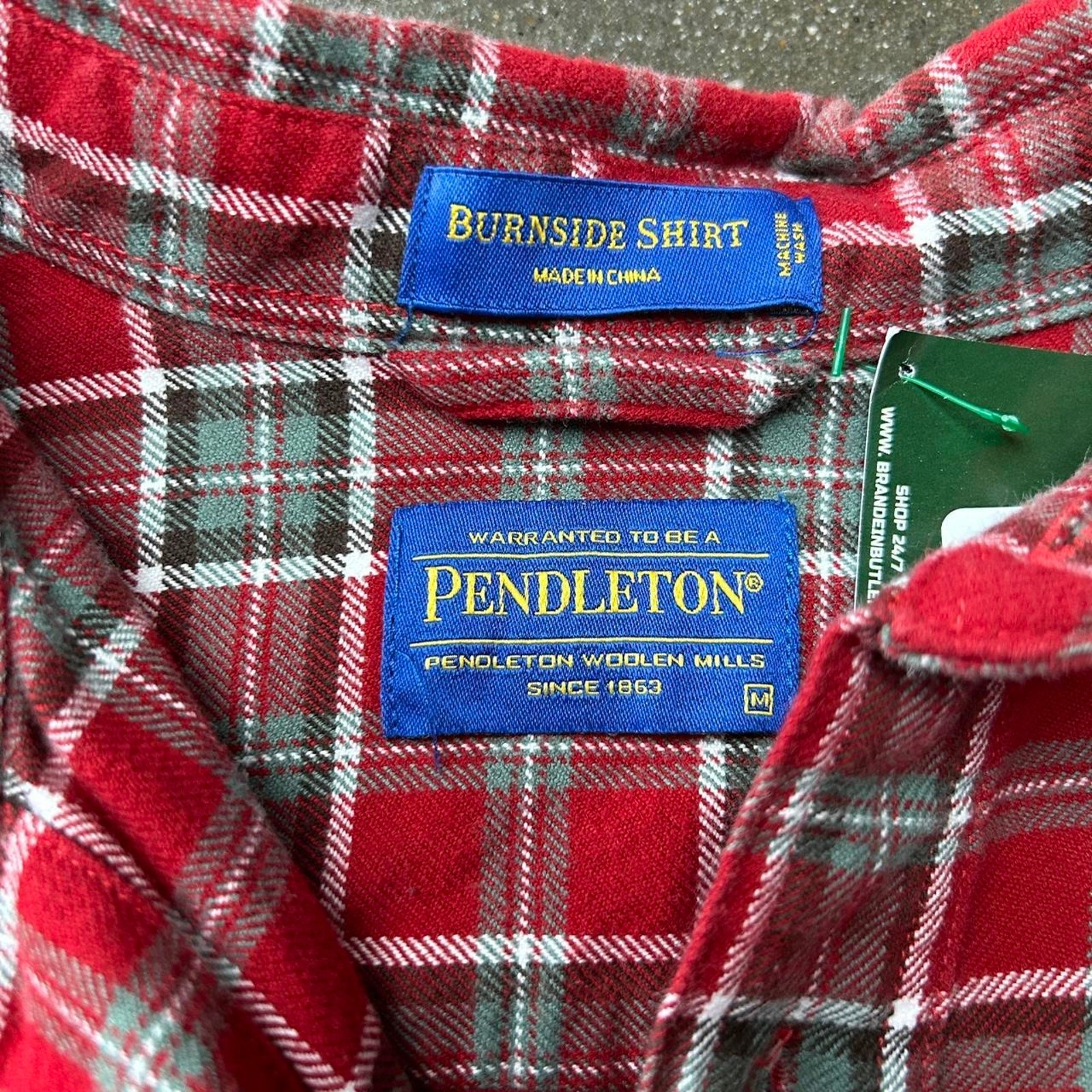 Vintage Pendleton Red Size Medium Button Down Bur… - image 3