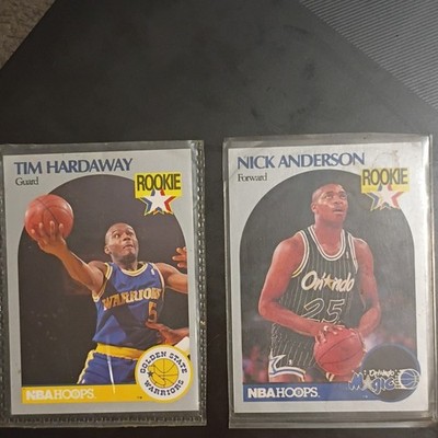 NBA Hoops 1990 Rookie Cards Tim Hardaway #113 & Nick Anderson #214 Lot of 2
