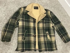 Vtg 60s Oakbrook Sportswear Sears USA Sz L Sherpa Lined Wool Hunting Jacket