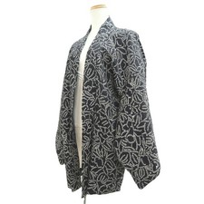 10801D5 Silk Vintage Japanese Kimono Haori Jacket Full Shibori botanical
