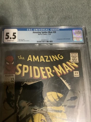 Amazing Spider-Man #30 CGC 5.5 Comic First Appearance Of The Cat Burglar