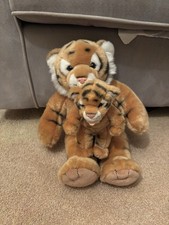Build A Bear St Louis Zoo Tigre de Bengala tamaño completo con mini. Raro. Difícil de encontrar
