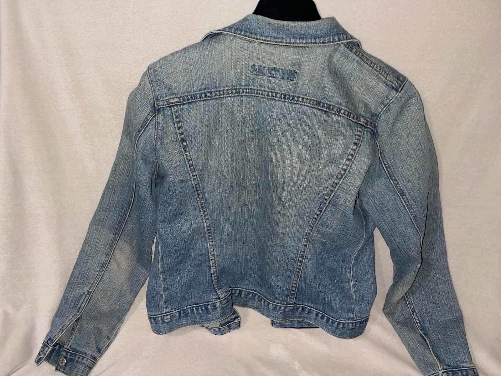 Gap Denim Jacket Blue Stretch Collared Pockets Bu… - image 3
