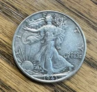 1943 Silver Walking Liberty Half Dollar, 90% Silver