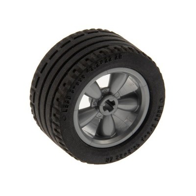1x Lego Technic Rad 43.2x22 ZR schwarz Felge 30.4x20 flat silber 42716 44309