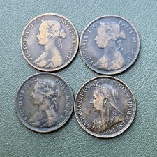 4x Victoria Half Pennies 1862 1882H 1889 1900  Victorian Coins Lot E7