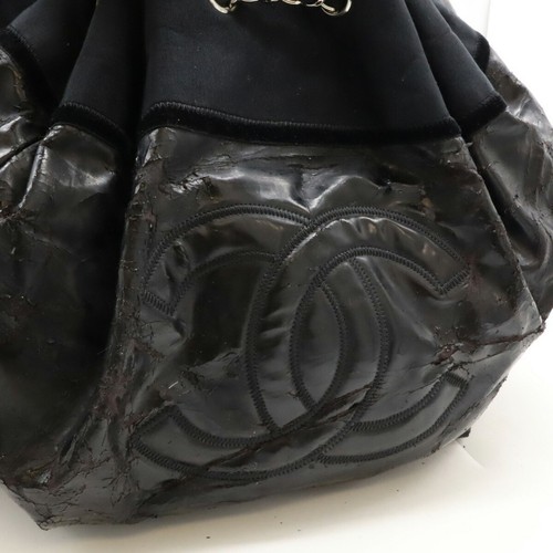 Bolso de Hombro Chanel Coco Cabas Mark Cadena Esmalte Nylon Lona Negro GZl14veo - Imagen 8 de 8